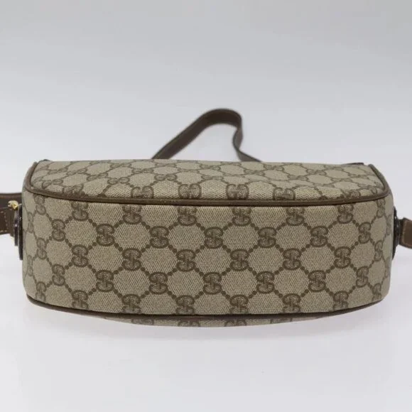 GUCCI GG Supreme Web Sherry Line Bag PVC Beige Gold 001 123 0918 Auth 115011 Shoulder Bags